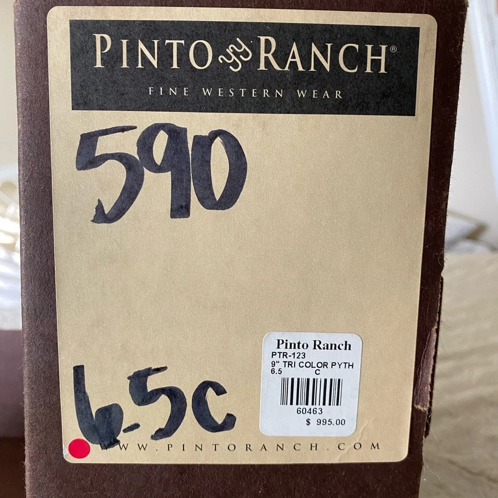 Pinto Ranch Tri Color Python Boots - Picture 7 of 10